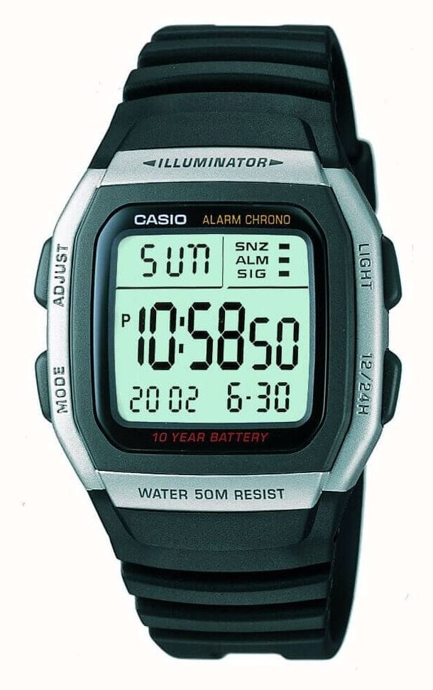 Casio Digital Retro Illuminator 35.7mm Digital Dial Black Resin W 96H 1AVES First Class Watches CAN