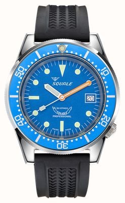 Squale 1521 mostrador azul oceano (42 mm) / pulseira de borracha preta 1521OCN.VO