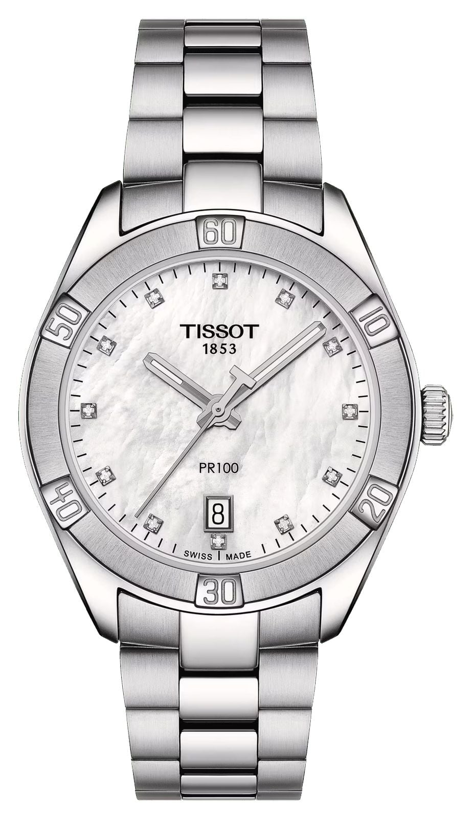 Tissot Pr 100 sport chic diamant (36 mm) cadran nacre / montre