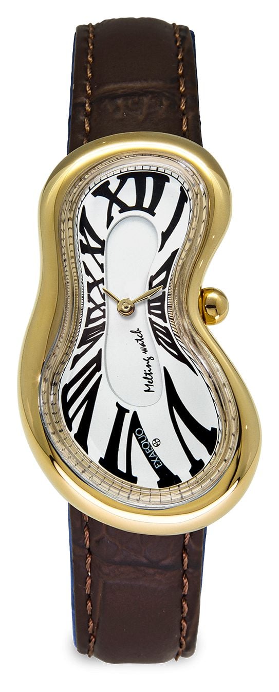 Exaequo Melting Watch classique PVD or jaune (28 mm) montre