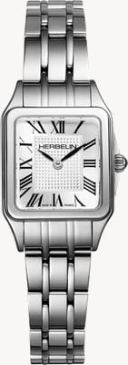 Herbelin Luna Mini Quartz (18.6mm) Silver-White Guilloché Dial / Stainless Steel Bracelet 17407B08