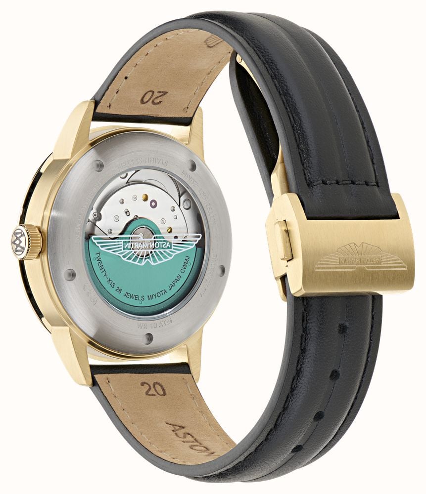 Aston Martin TS3 Timeless Power-Reserve Automatic (40mm) White Sunray Dial / Black Leather Strap MTTS3F601 - alternatieve weergave 3