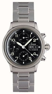 Sinn 356 traditionele piloten chronograaf (Duitse datum) armband 356.020 TWO LINK BRACELET