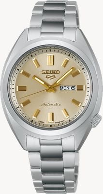 Seiko 5 运动“hebitama”snxs 自动腕表（32毫米）“双奶油色”表盘/不锈钢表带 SRE023K1