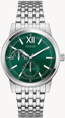 Guess Emerson 多功能腕表（42毫米）绿色太阳纹表盘/不锈钢表带 GW0976G5