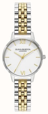 Olivia Burton | dames | midi wijzerplaat | two-tone armband | witte wijzerplaat | ob16mdw34 24000170