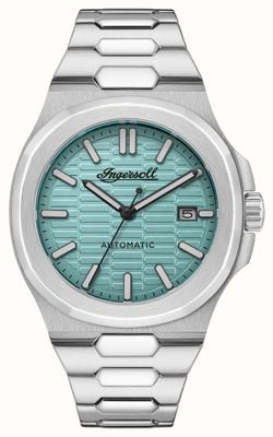 Ingersoll THE CATALINA Automatic (44.5mm) Honeycomb Textured Turquoise Dial / Stainless Steel Bracelet I11804
