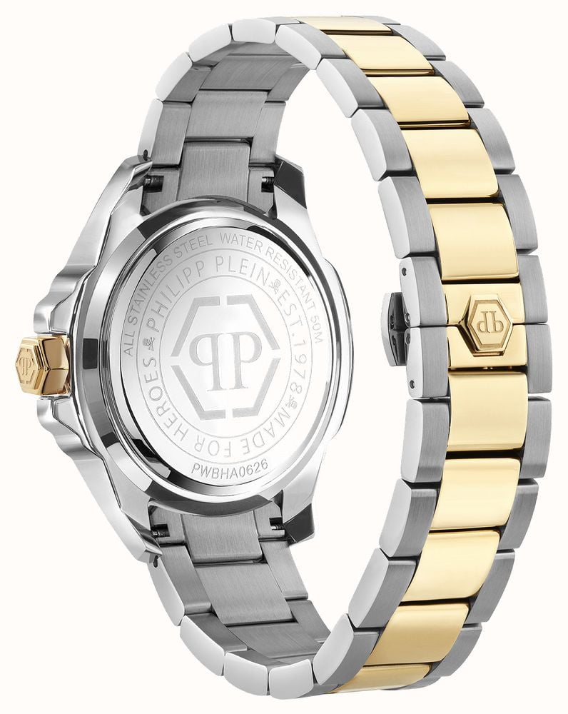 Philipp Plein PLEIN MAJESTY Quartz (44mm) Green Sunray Dial / Two-Tone Stainless Steel Bracelet PWBHA0626 - vista alternativa 3
