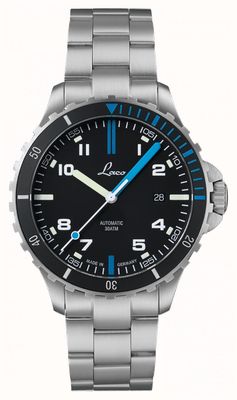 Laco Atlantik automatisch (42 mm) zwart-blauwe wijzerplaat / roestvrijstalen armband 862108.MB