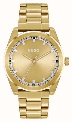 HUGO Heren #bright (42 mm) gouden wijzerplaat / goudkleurige roestvrijstalen armband 1530354