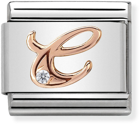 Nomination Classic Letter C 9ct Rose Gold & Steel Charm 430310/03