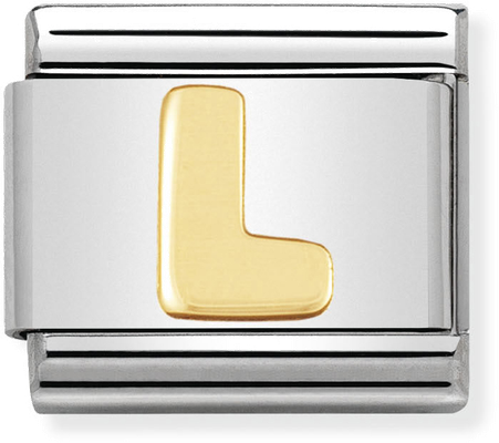 Nomination Classic Letter L 18ct Gold & Steel Charm 030101/12