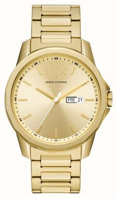 Armani Exchange Heren | gouden wijzerplaat | gouden roestvrijstalen armband AX1734