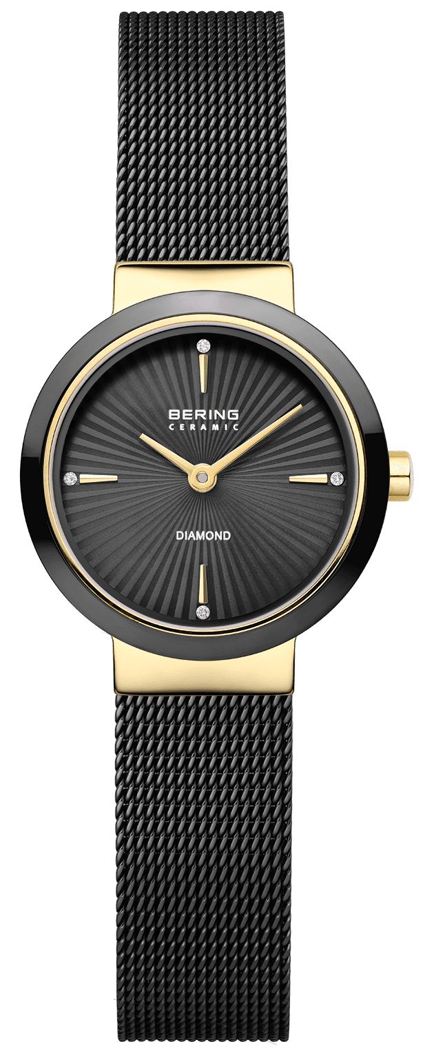 Bering quartz diamant classique (27 mm) cadran noir montre