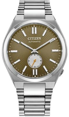 Citizen Tsuyosa Automatic Small-Seconds (40mm) Textured Earthy-Green Dial / Stainless Steel Bracelet NK5010-51X