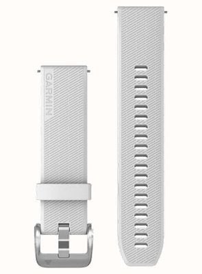 Garmin 快速释放表带（20 毫米）白色硅胶/抛光银色硬件 - 仅表带 010-13114-01