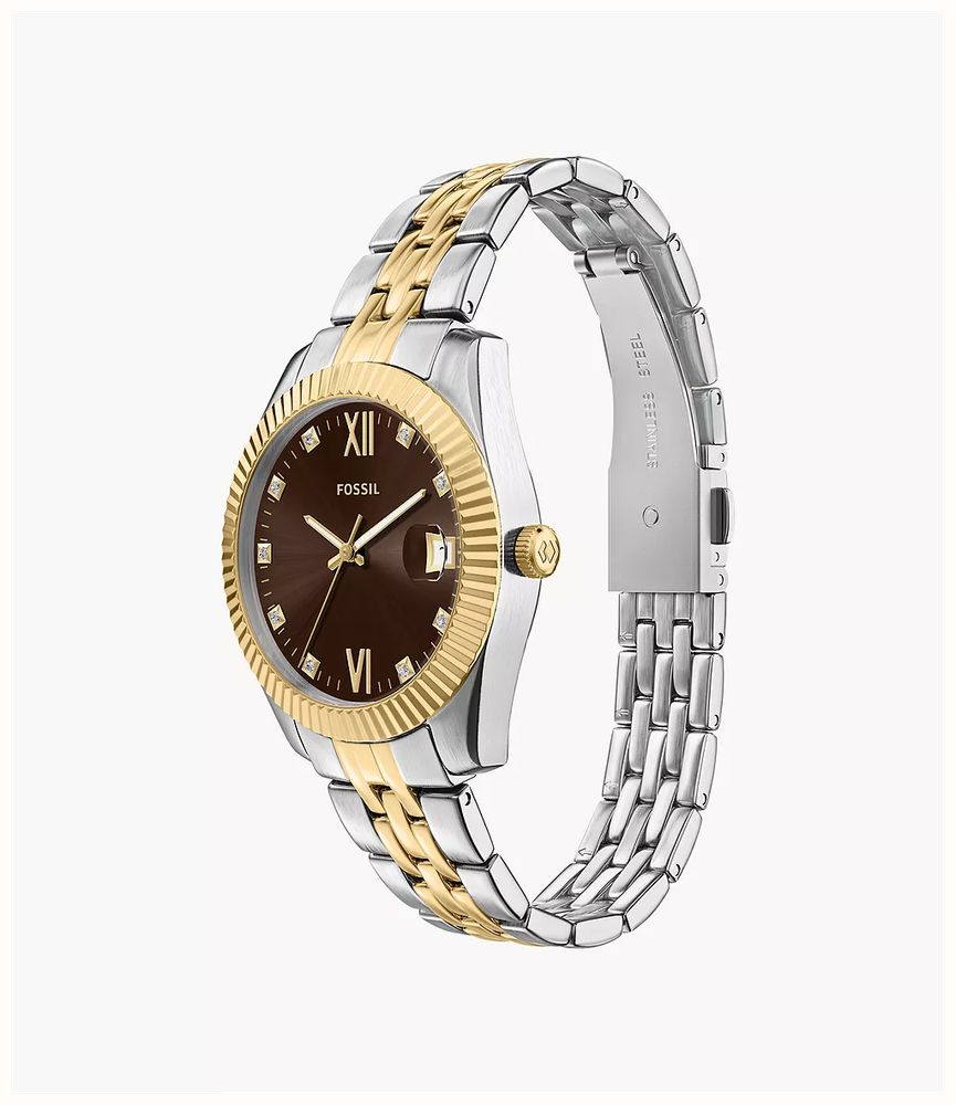 Fossil Scarlette 32 mm Three-Hand Date Two-Tone Stainless Steel ES5539 - альтернативный вид 4