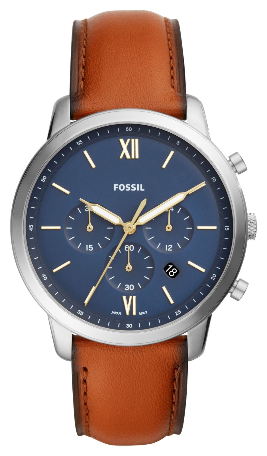 Fossil Chrono neutre homme | cadran chronographe bleu | montre