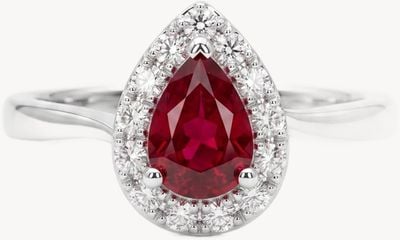 Platinum Ruby And Diamond Halo twist shank Ring Rr300183r J22762