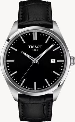 Tissot Pr 100 クォーツ (40mm) ブラックダイヤル / ブラックレザーストラップ T1504101605100