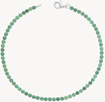 Ladies Sterling Silver Green CZ Bracelet G2588GZ
