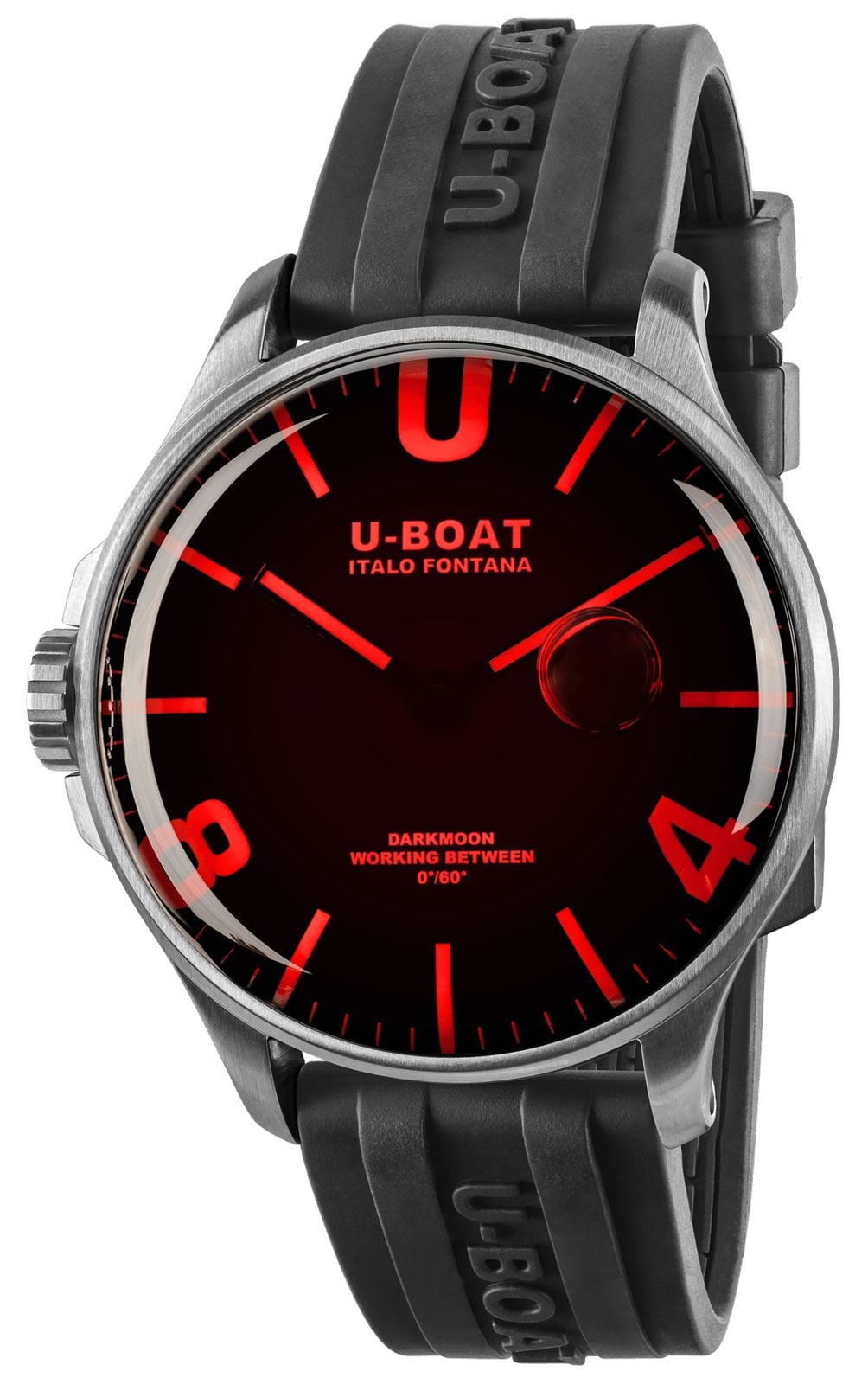 UBoat Darkmoon SS 44mm Black Dial  Black Vulcanised Watch