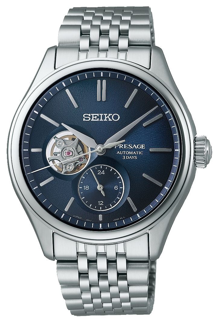 Seiko Presage Classic Open Heart en bleu Japon Â« ai- montre