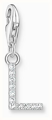 Thomas Sabo Charm Pendant Letter L With White Stones Sterling Silver 1940-051-14