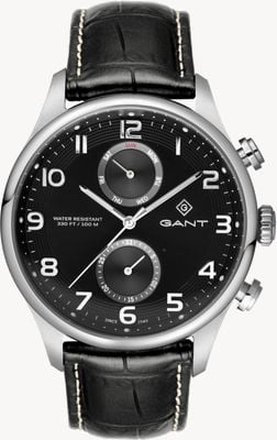 GANT Southampton 100 m (43,5 mm), schwarzes Zifferblatt / schwarzes Leder G175001