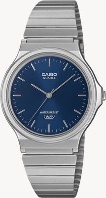 Casio Серия MQ-24 Classic (34,9 мм) циферблат синий «солнечные лучи» / браслет из нержавеющей стали MQ-24DA-2AEF