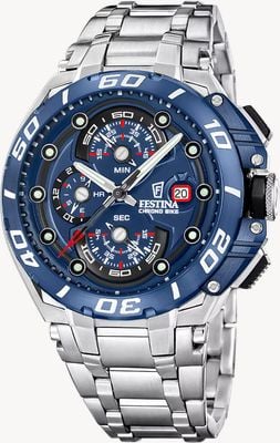 Festina Chrono Bike 2026 (46mm) Blue Dial / Stainless Steel Bracelet F20754/4
