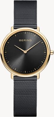 Bering 经典石英表（29毫米）黑色放射状表盘/黑色米兰网格表带 15729-132
