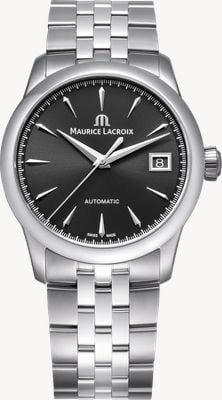 Maurice Lacroix 1975 Automatic (36mm) Black Sun-Brushed Dial / Stainless Steel Bracelet 756007-SS002-330-1