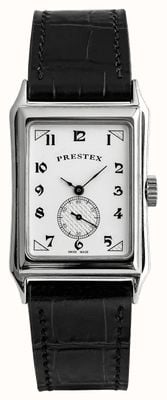 Duckworth Prestex 派克机械表（26毫米）白色表盘/黑色皮表带 D813-02-A