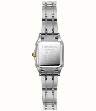 Herbelin Luna Mini Diamond Quartz (20mm) Silver Guilloché Dial / Two-Tone Stainless Steel Bracelet 17407BT54Y08 - alternate view 3