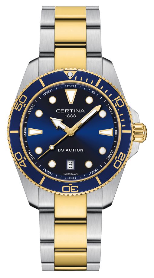 Certina DS Action Quartz (40 mm) avec cadran bleu et montre