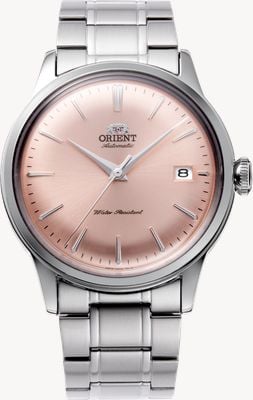 Orient Bambino Automatik (38 mm), kupferfarbenes Zifferblatt / Edelstahlarmband RA-AC0M11Y30B