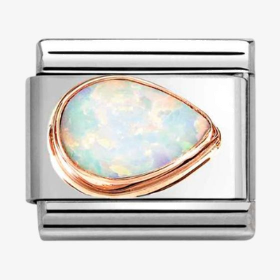 Nomination Classic White Opal Rose Gold & Steel Charm 430514/07