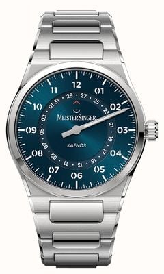 MeisterSinger Kaenos Open-Date Automatic (40mm) Sunburst Petrol Blue Dial / Stainless Steel Bracelet KSOD939