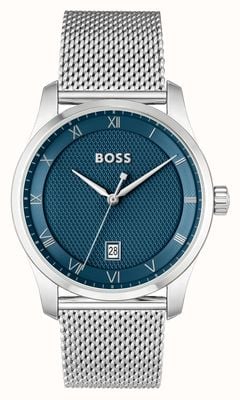 BOSS Princípio (41 mm) mostrador azul / pulseira de malha de aço inoxidável 1514115
