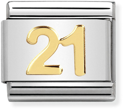 Nomination Classic 21 18ct Gold & Steel Charm 030109/36