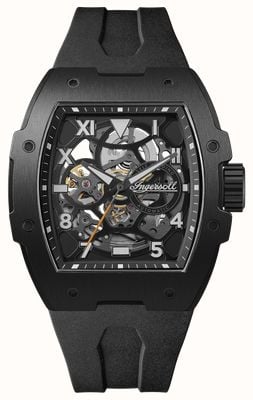 Ingersoll THE PLAY Automatic (45.2mm) Black Skeleton Dial / Black Rubber Strap I15302