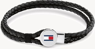 Tommy Hilfiger Men's Bruce Black Leather Bracelet 2790654