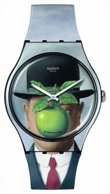 Swatch X magritte - le fils de l'homme autorstwa Rene Magritte - próbka artystycznej podróży SUOZ350