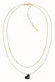Calvin Klein Faceted Black Heart Gold Tone Necklace 35001030