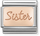 Nomination Classic Sister 9ct Rose Gold & Steel Charm 430101/38