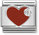 Nomination Classic Heart Sterling Silver & Steel Enamel Charm 330305/01