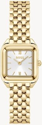 BOSS Mae Petite (22 mm) silbernes Zifferblatt / goldfarbenes PVD-Edelstahlarmband 1502823