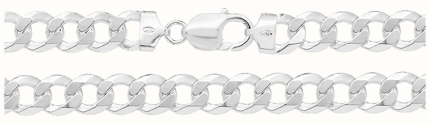James Moore TH Sterling Silver Flat Curb Chain 8" G1071/08
