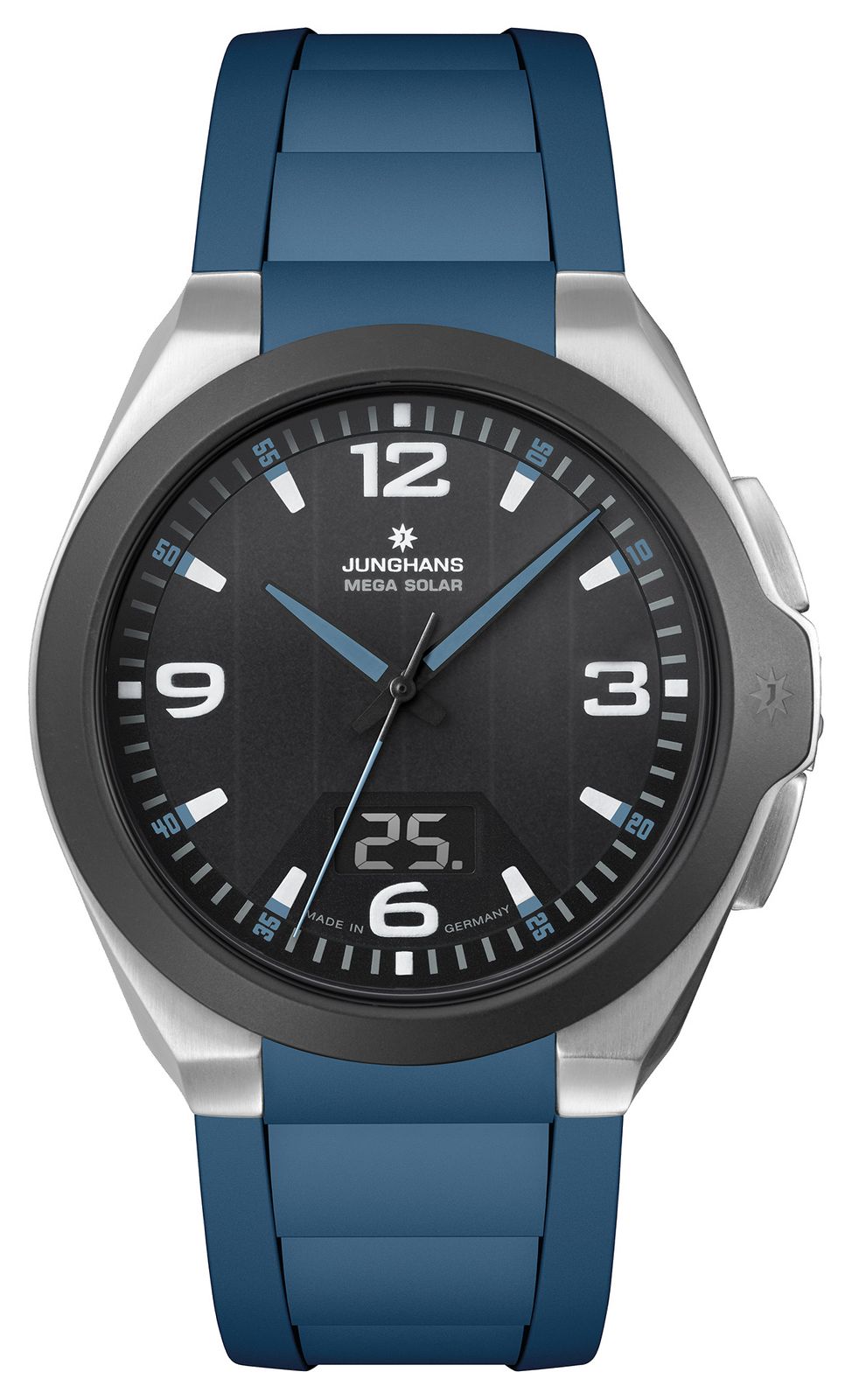 Junghans Spektrum Mega Solar (41.6mm) Black Dial / Blue Watch